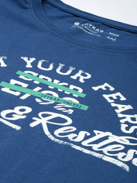 SPYKAR Typography Printed Pure Cotton Slim Fit T-shirt
