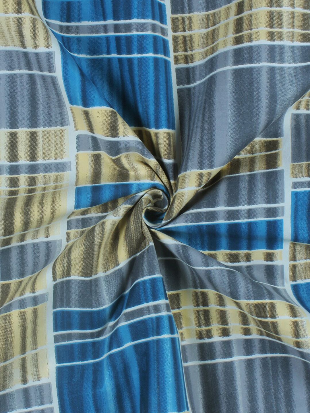 Story@home Grey & Blue Geometric 180 TC Flat Queen Bedsheet with 2 Pillow Covers
