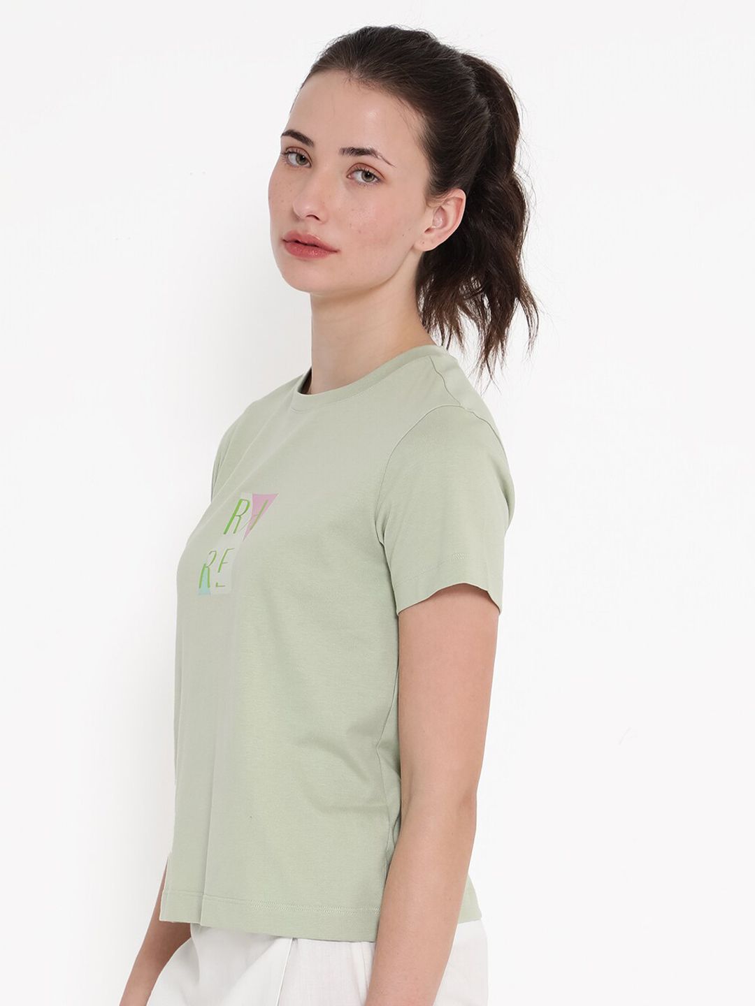 RAREISM HANNA Round Shaped Short Sleeves Cotton T-shirt