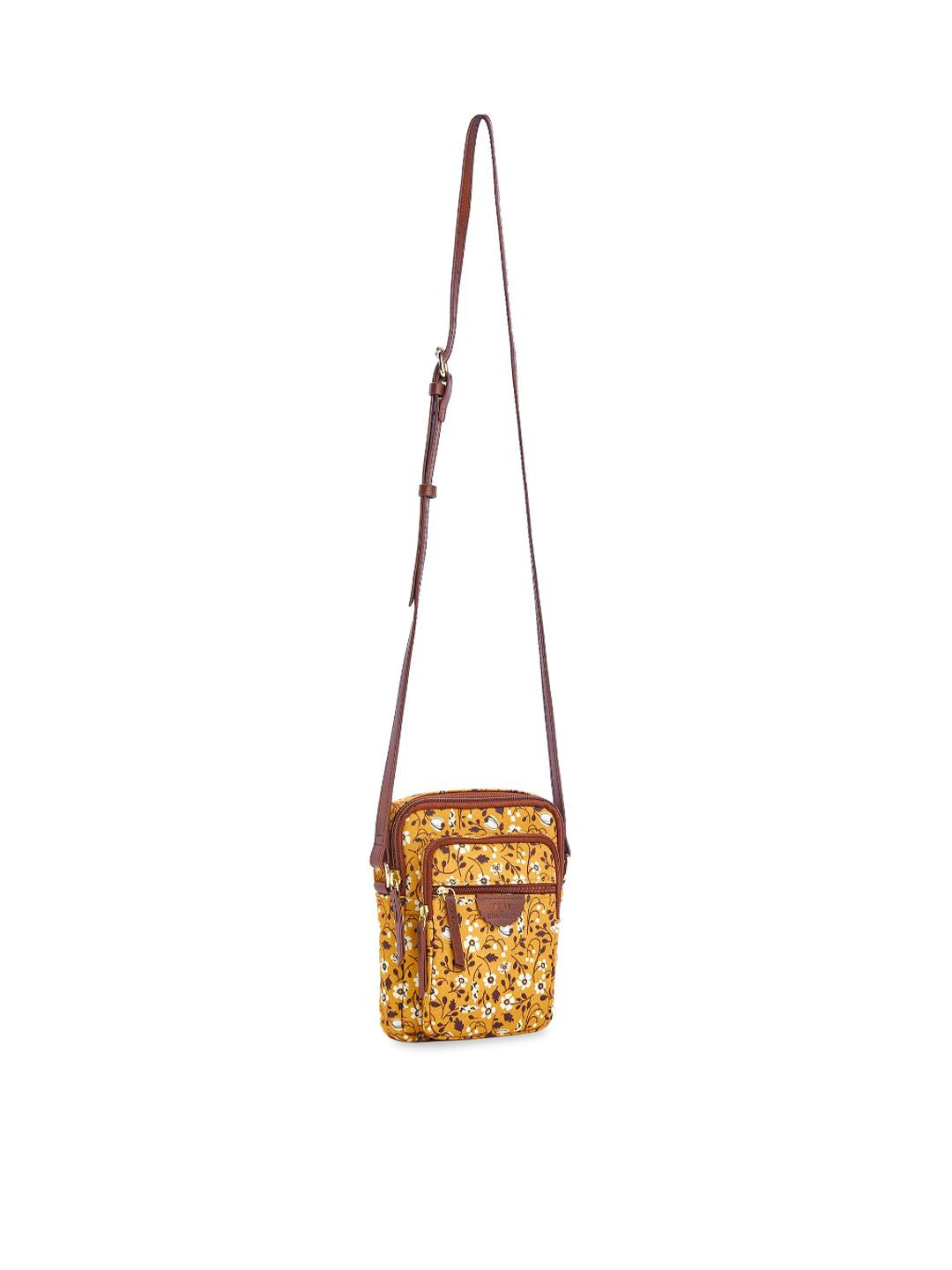 TEAL BY CHUMBAK Floral Printed Structured Sling Bag