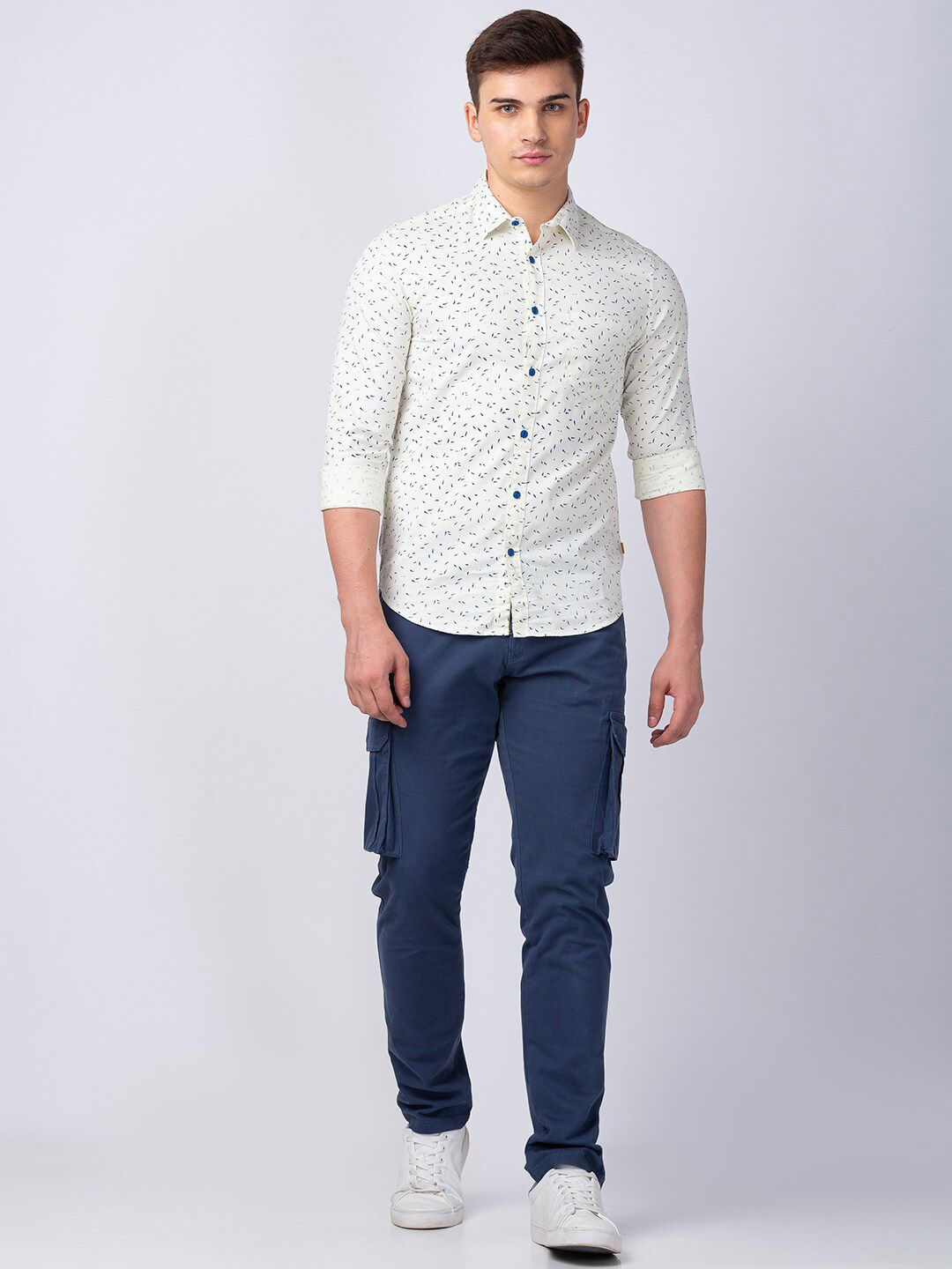 SPYKAR Men Classic Slim Fit Printed Casual Cotton Shirt
