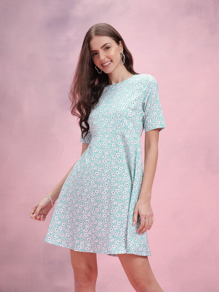 DressBerry Floral Print A-Line Mini Dress