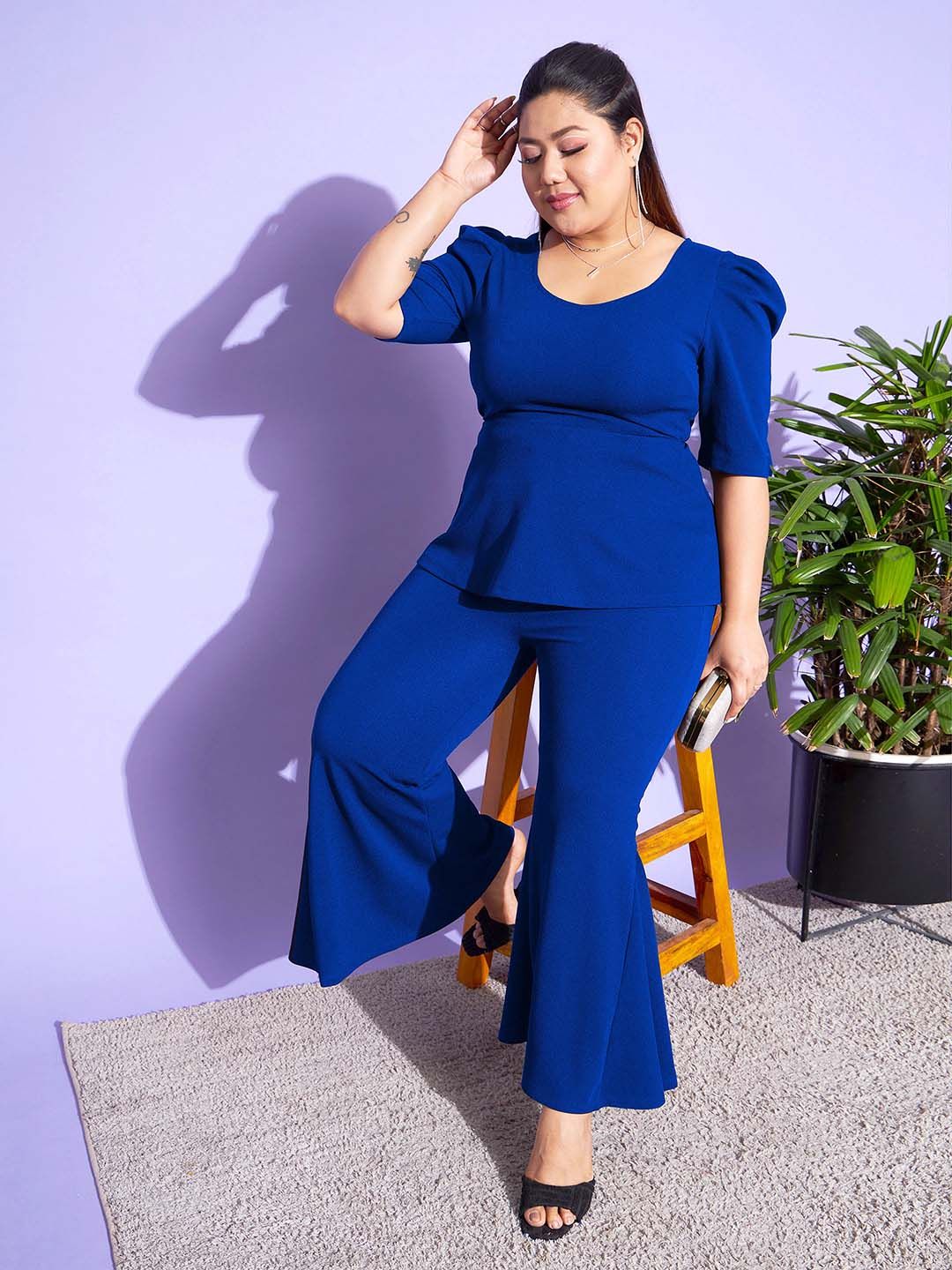 SASSAFRAS Curve Peplum Top & Kick Pleated Trouser Co-Ords
