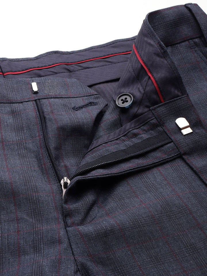 Raymond Men Checked Slim Fit Formal Trousers