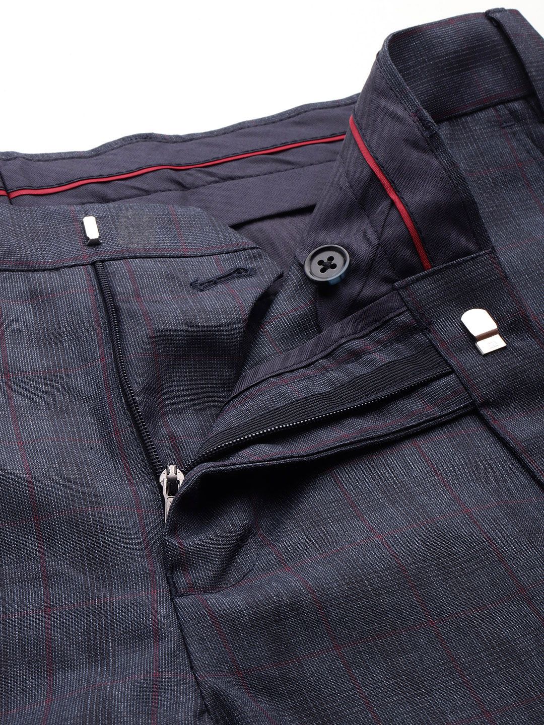 Raymond Men Checked Slim Fit Formal Trousers