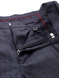 Raymond Men Checked Slim Fit Formal Trousers