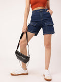 DressBerry Women Urban Classic Bermuda Fit Denim Cargo Shorts