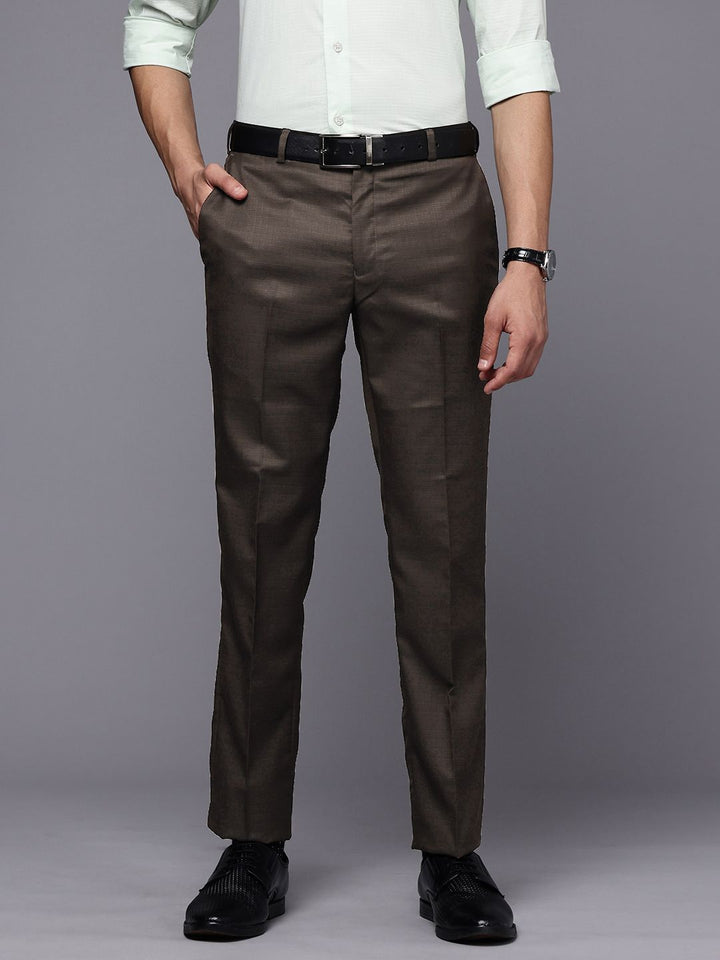 Raymond Men Checked Slim Fit Formal Trousers