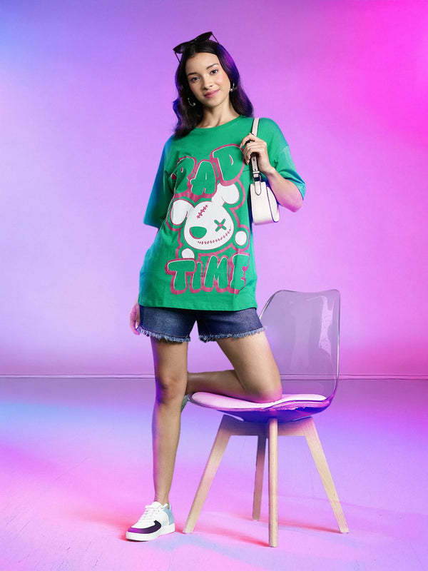 DressBerry Printed Pure Cotton Oversized T-shirt
