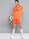 HRX By Hrithik Roshan Women Orangeade & High Risk Red Colourblock Rapid-Dry Anti-Static Antimicrobial Football Tshirt