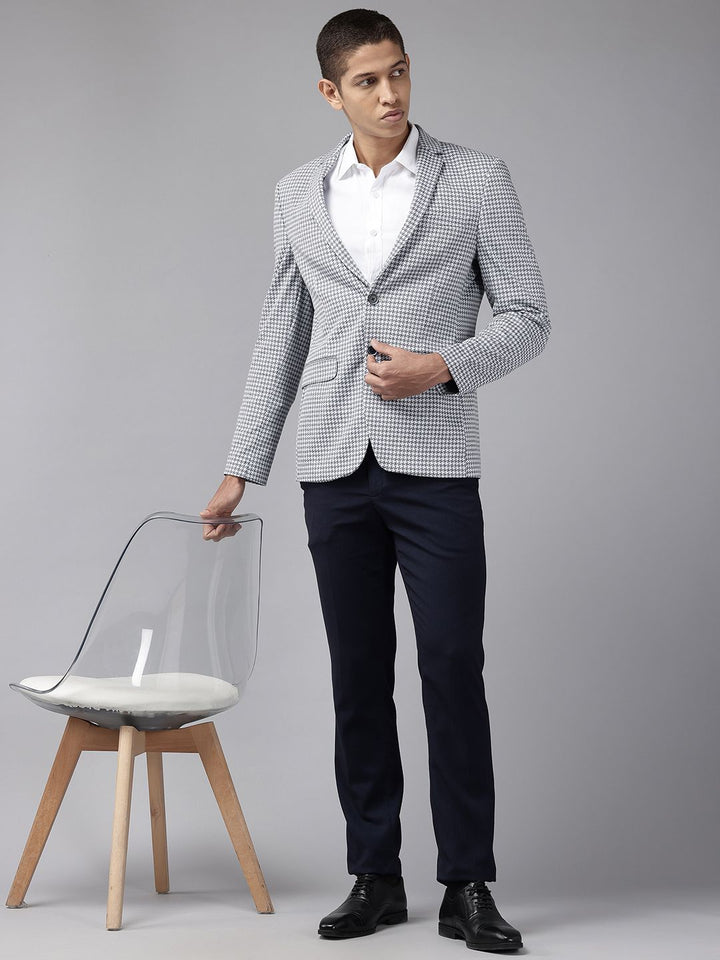 Park Avenue Geometric Printed Slim Fit Blazer