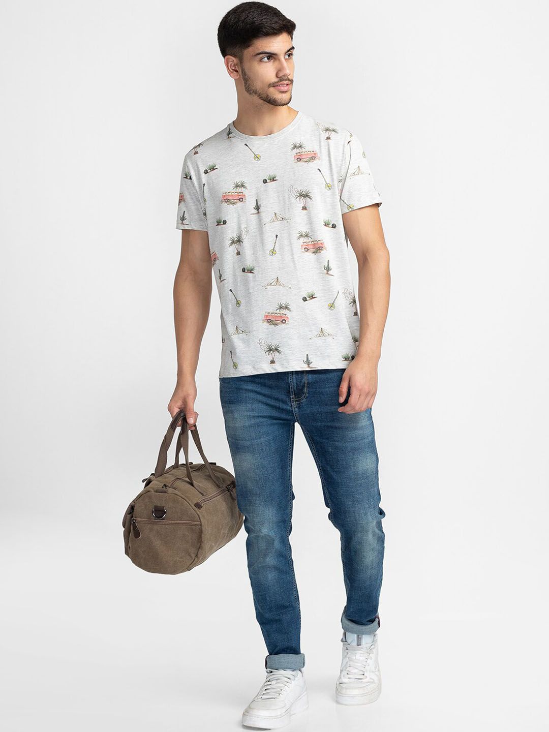 Being Human Men Mid Rise Clean Look Light Fade Whiskers Skinny Fit Jeans