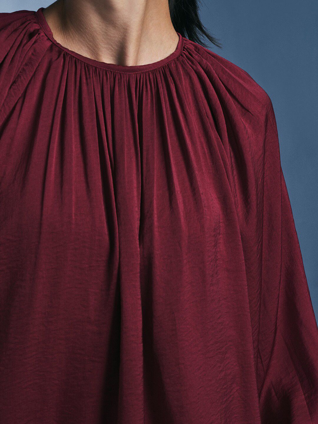 AND Raglan Sleeves Gathered A-Line Top