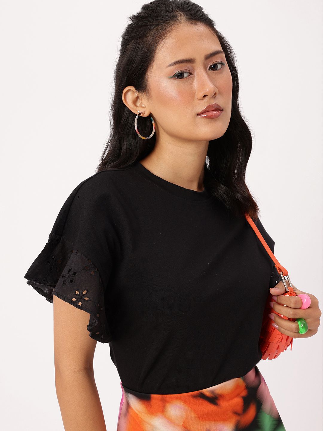 DressBerry Schiffli Show Extended Sleeve Top