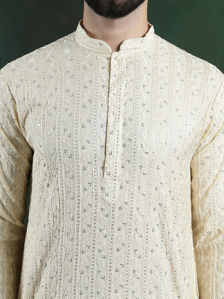 SOJANYA LUXE Floral Embroidered Regular Thread Work Kurta with Pyjamas