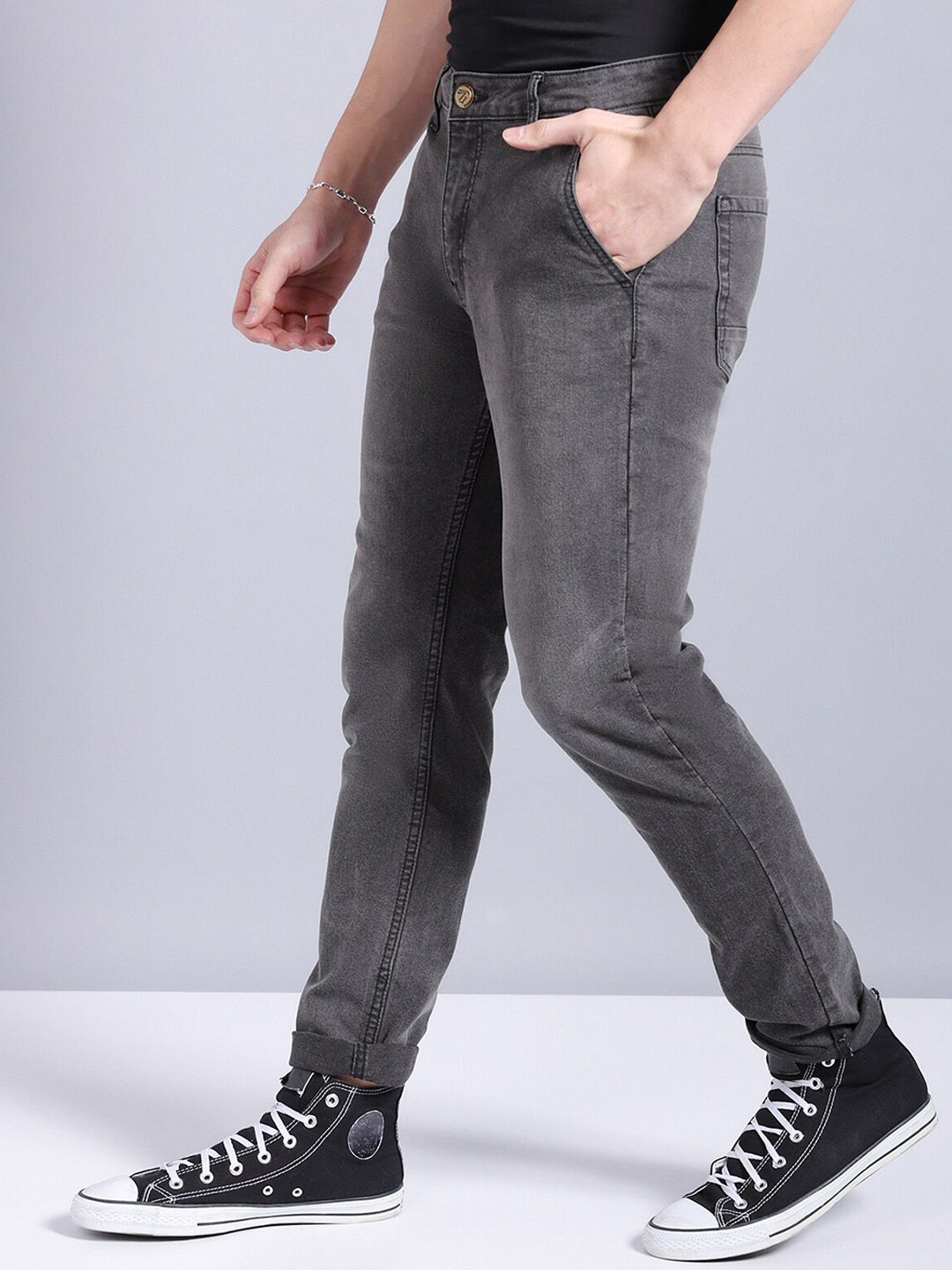 The Indian Garage Co Men Slim Fit Clean Look Stretchable Jeans
