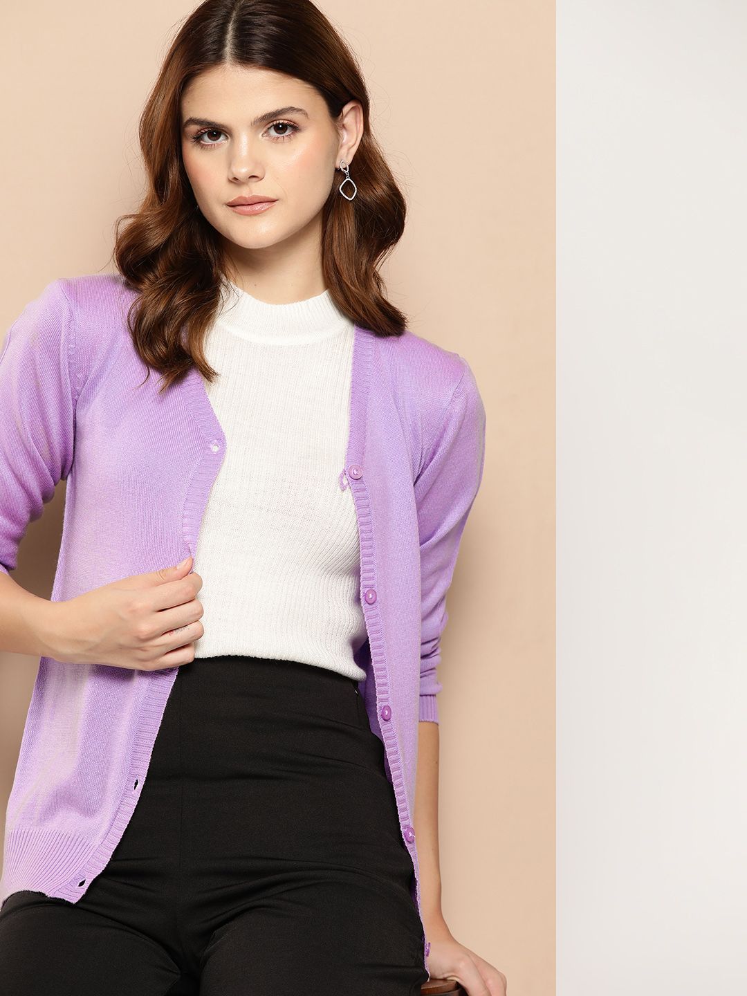her by invictus Pure Acrylic Solid Cardigan