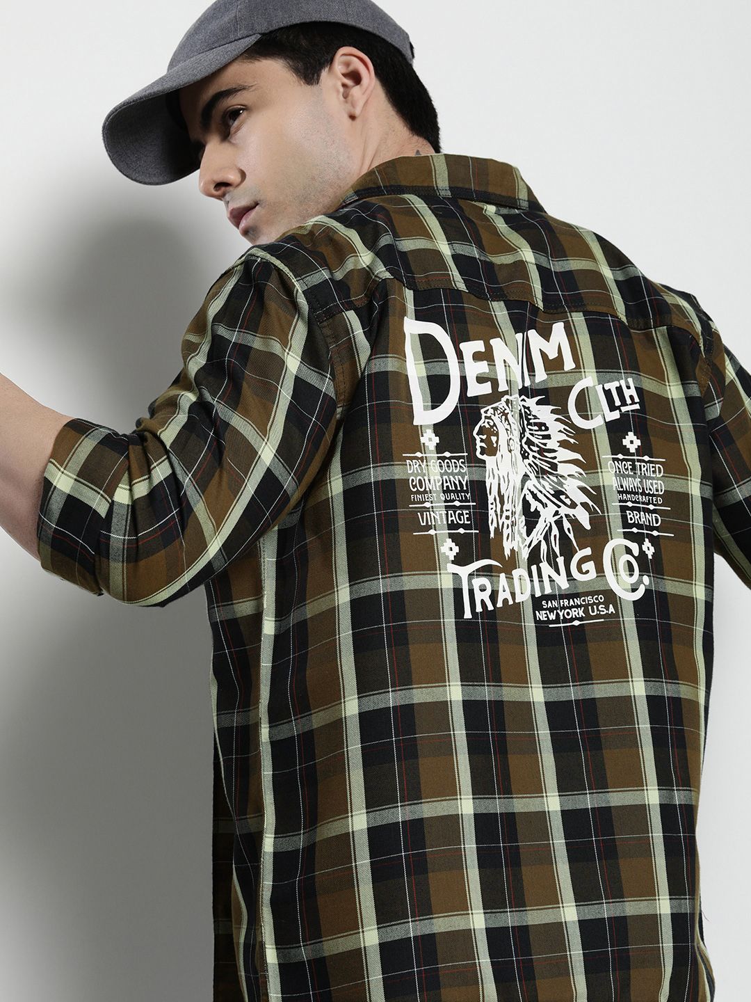 The Indian Garage Co Men Tartan Checked Casual Shirt