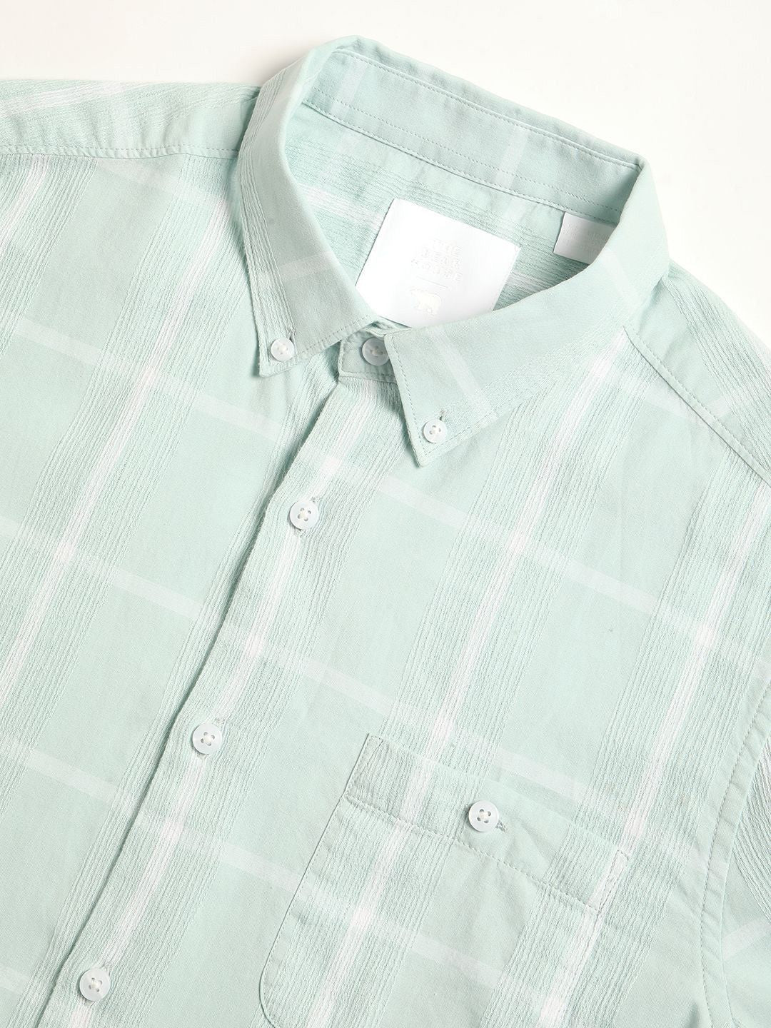THE BEAR HOUSE Slim Fit Windowpane Checked Casual Shirt