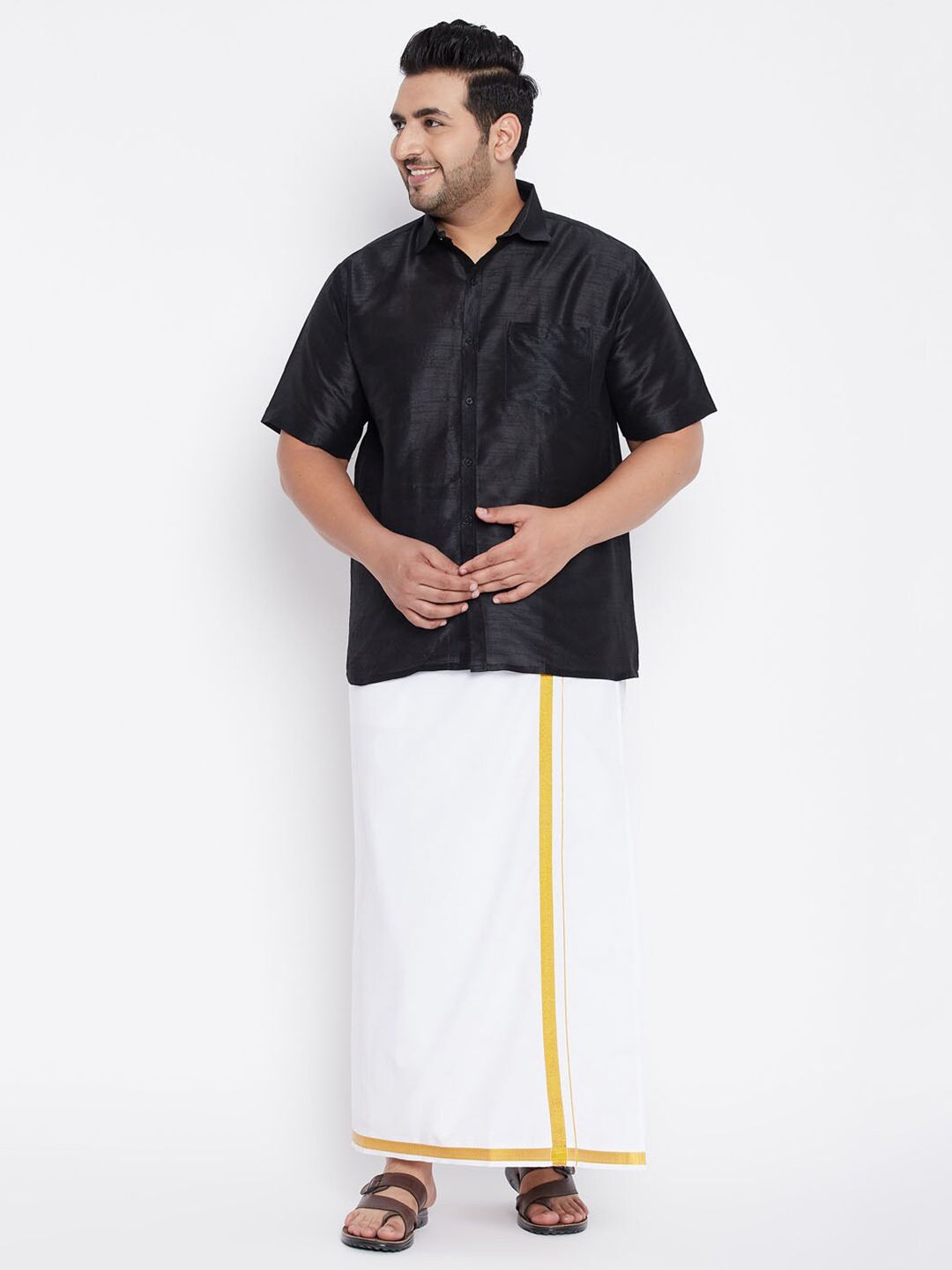 VASTRAMAY Men Black Premium Casual Shirt