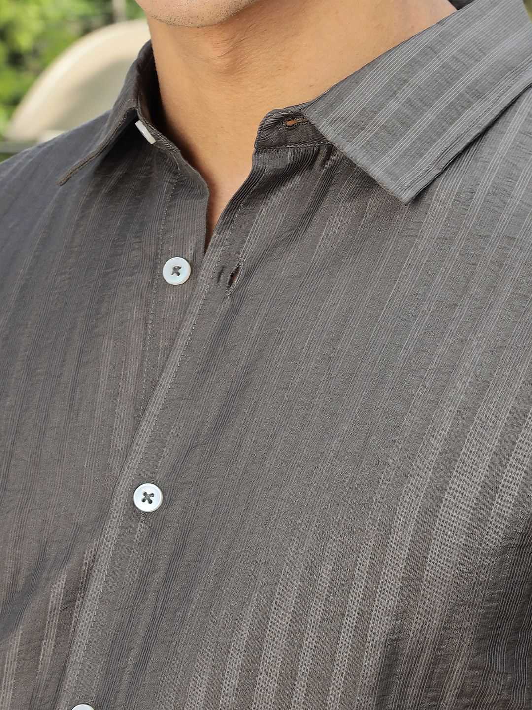 Thomas Scott Men Smart Slim Fit Opaque Striped Casual Shirt
