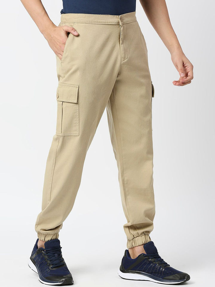 Thomas Scott Men Comfort Mid-Rise Easy Wash Cargo Trousers