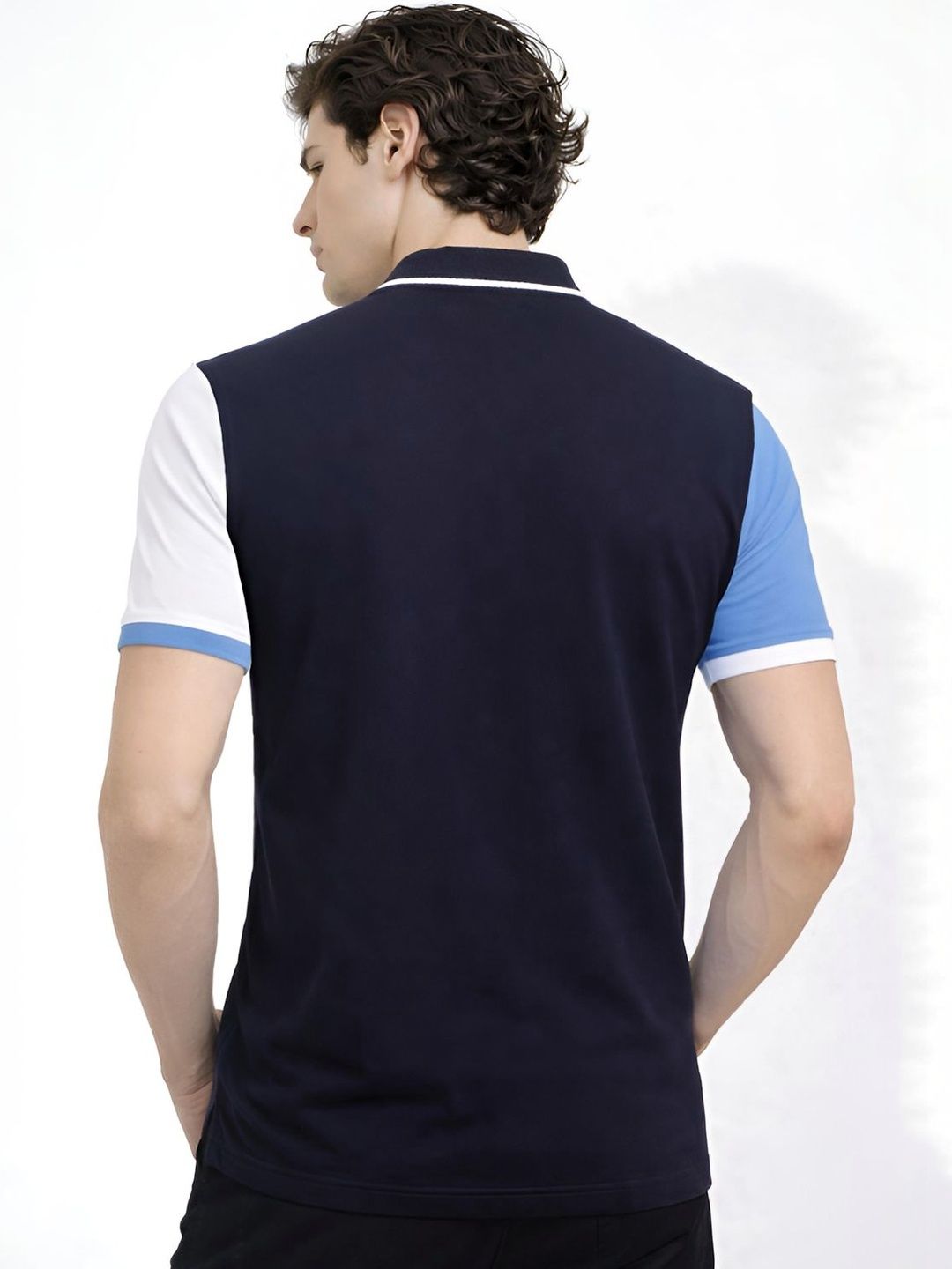 ADRO Men Colourblocked Polo Collar T-shirt