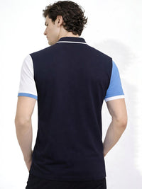 ADRO Men Colourblocked Polo Collar T-shirt