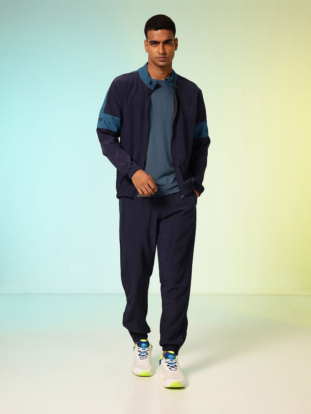 HRX by Hrithik Roshan Colourblocked Rapid Dry Running Tracksuit