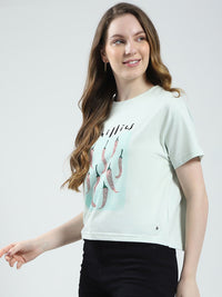 Monte Carlo Printed Drop-Shoulder Sleeves Relaxed Fit T-shirt
