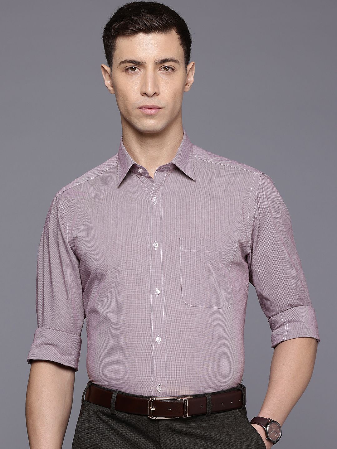 Raymond Slim Fit Checked Pure Cotton Formal Shirt