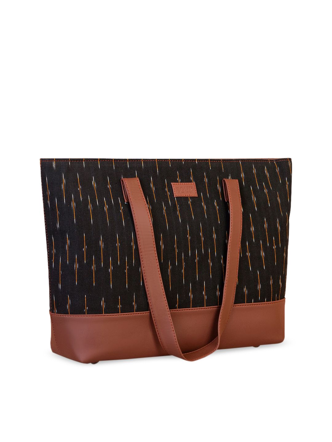 ZOUK Black Printed Structured Shoulder Bag