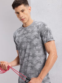 HRX by Hrithik Roshan Rapid-Dry Camouflage Print Training T-shirt