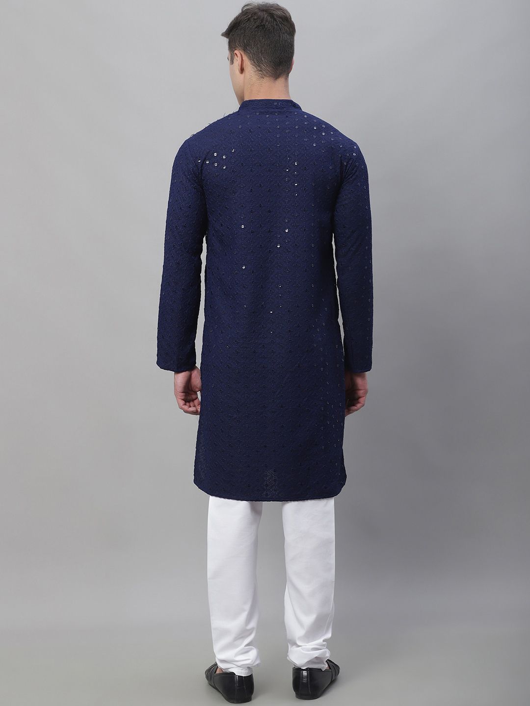 SOJANYA Embroidered Regular Sequinned Pure Cotton Kurta with Churidar