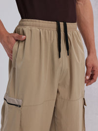 HRX by Hrithik Roshan Men Panelled Mid-Rise Lifestyle Cargo Style Joggers