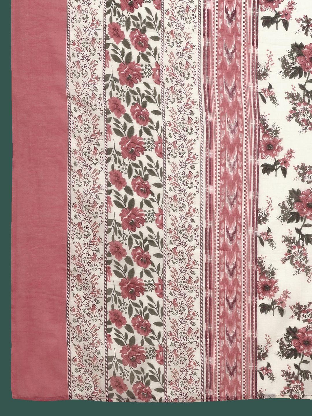 KALINI Floral Printed Pure Cotton Anarkali Kurta With Trousers & Dupatta