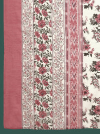 KALINI Floral Printed Pure Cotton Anarkali Kurta With Trousers & Dupatta
