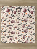 Myntra Elegant Cream-Coloured Floral 300 TC King 7D Bedsheet with 2 Pillow Covers