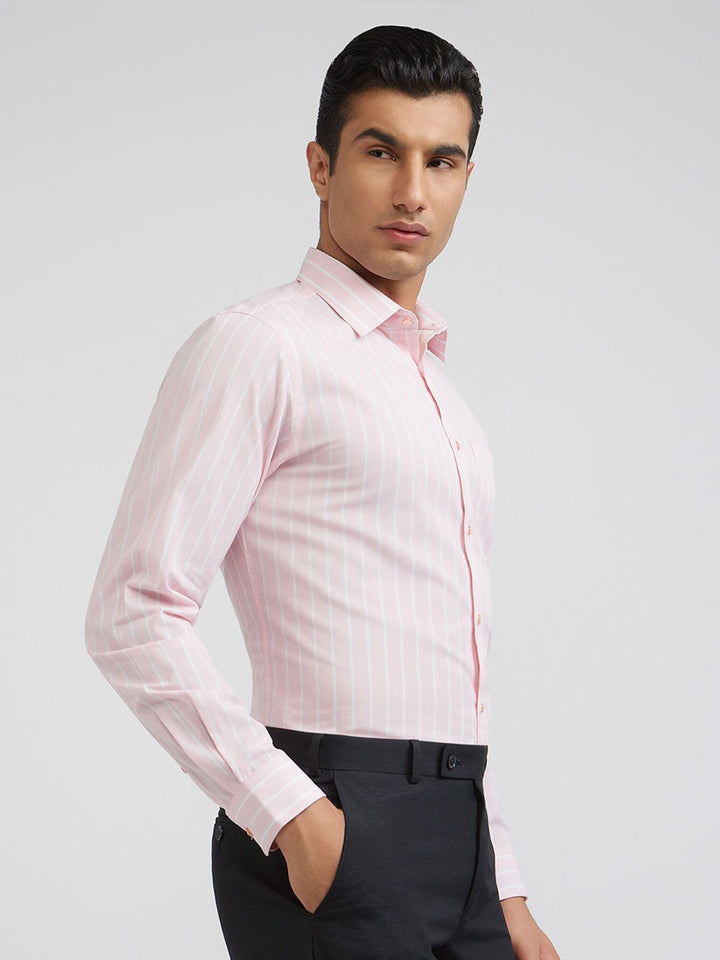 Raymond Pure Cotton Slim Fit Striped Formal Shirt