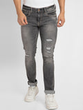 SPYKAR Men Slim Fit Low-Rise Mildly Distressed Heavy Fade Cotton Jeans
