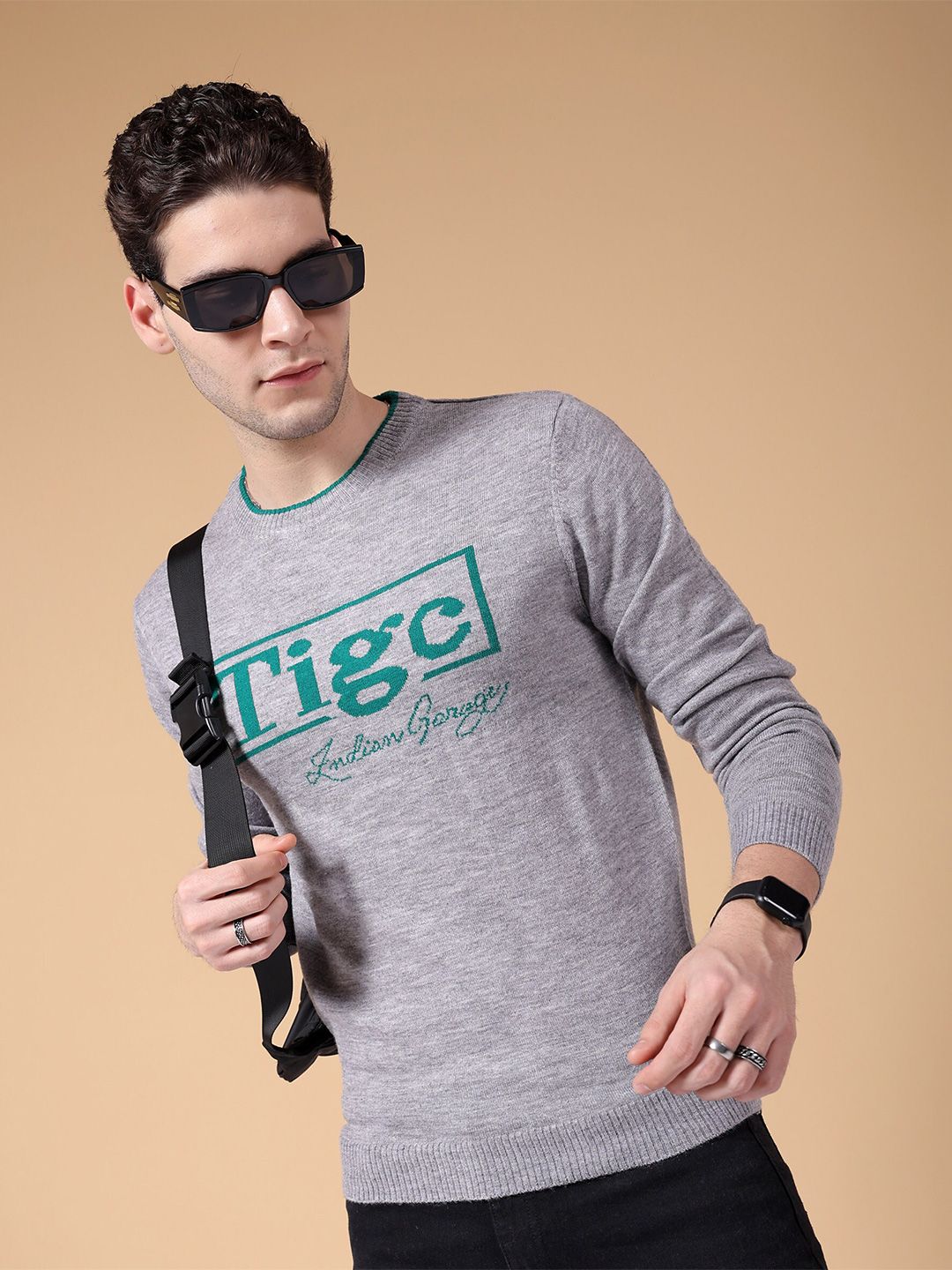 The Indian Garage Co Typography Printed Pullover Sweater