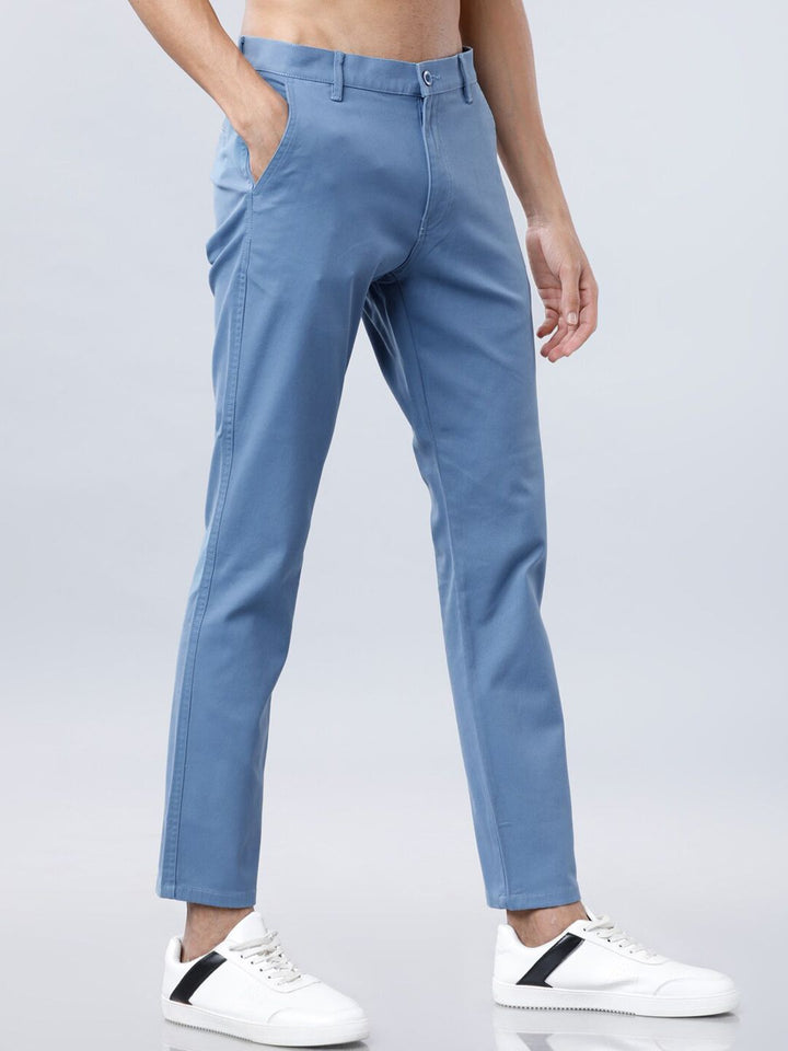 HIGHLANDER Men Blue Slim Fit Solid Chinos