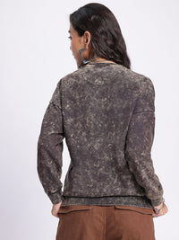 DressBerry Tie-Dye Washed Effect Drop-Shoulder Sleeves Pullover