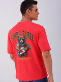 The Indian Garage Co Men Back Printed Boxy Oversized Pure Cotton T-shirt