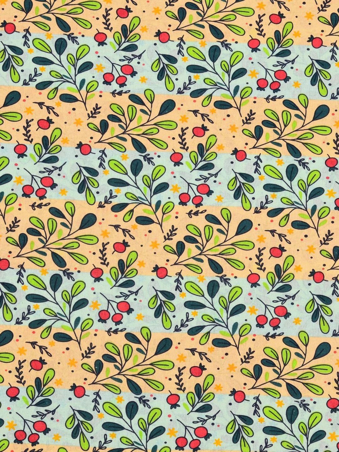 BOMBAY DYEING Dream Lover Green Floral 104 TC Cotton Queen Bedsheet Set-2.24 m X 2.54 m