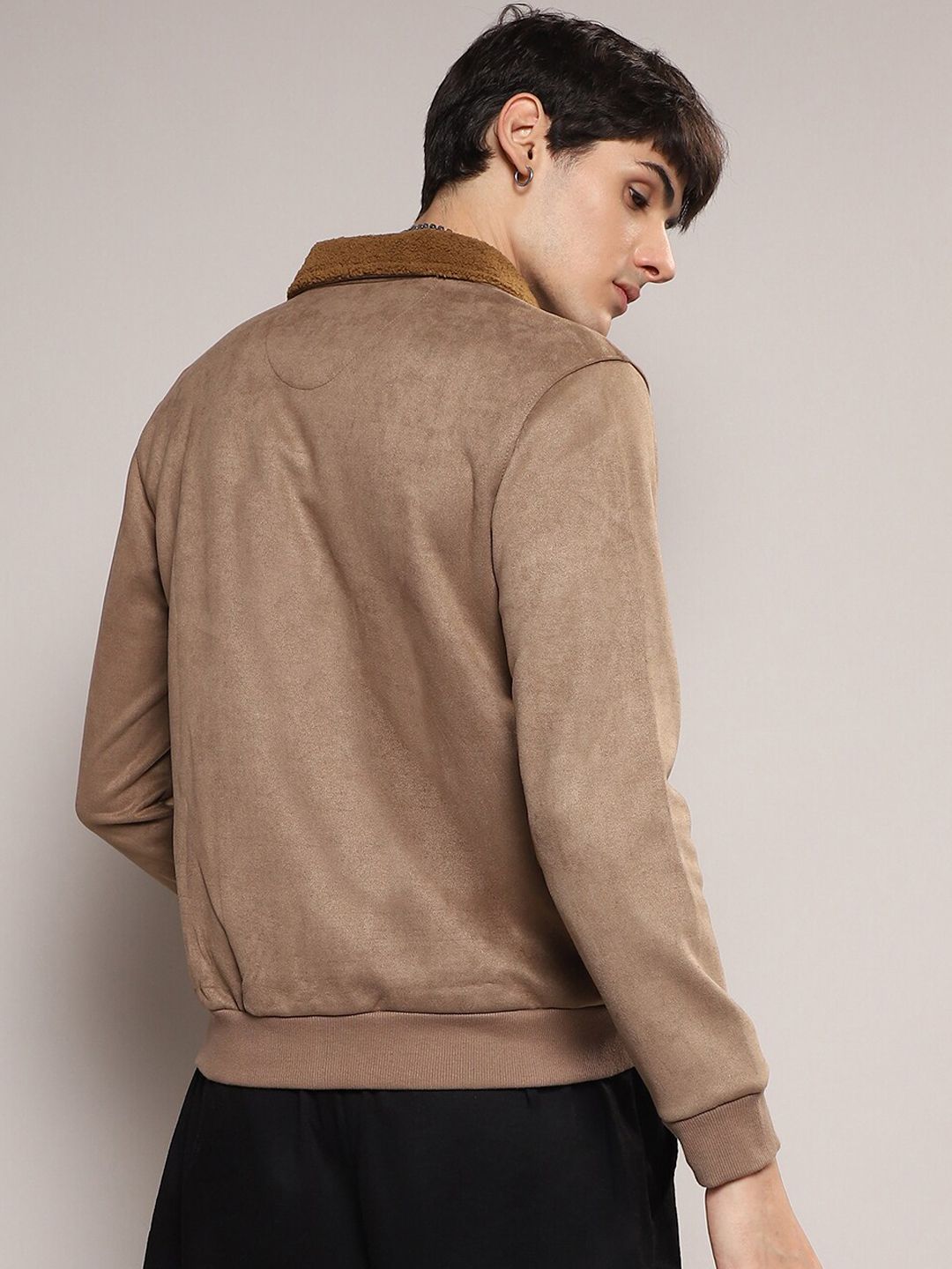 Kampus Sutra Windcheater Faux Fur Trim Cotton Bomber Jacket