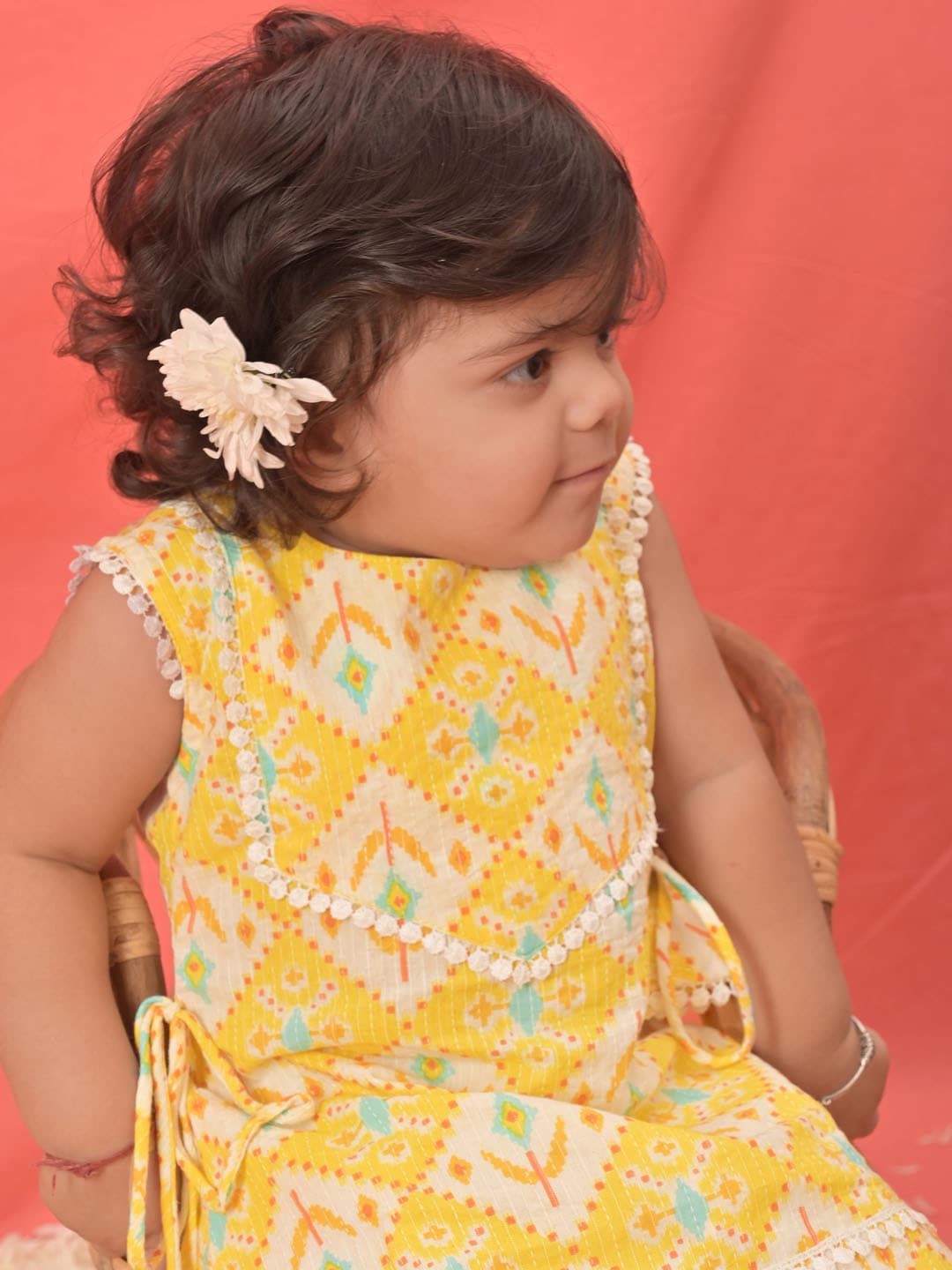 VASTRAMAY Girls Ethnic Motifs Printed Pure Cotton Kurta With Salwar