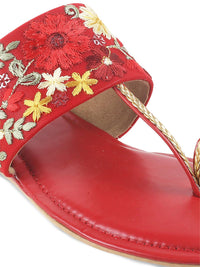 Mochi Ethnic - Embellished One-Toe Flats