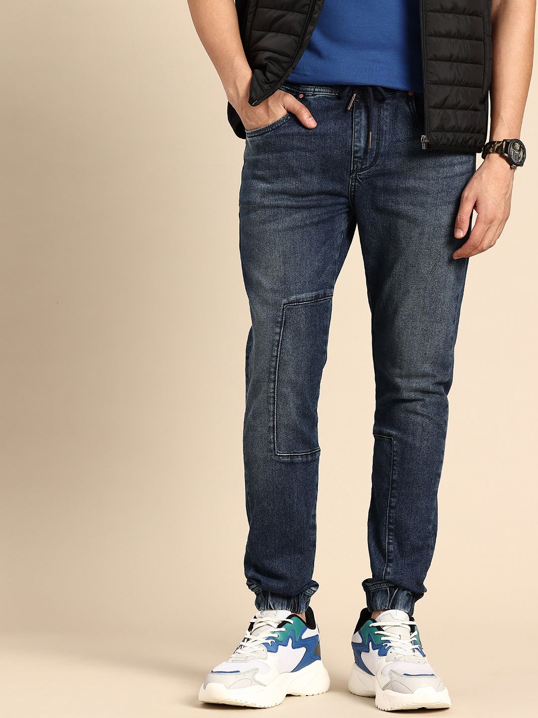 Being Human Men Heavy Fade Stretchable Joggers