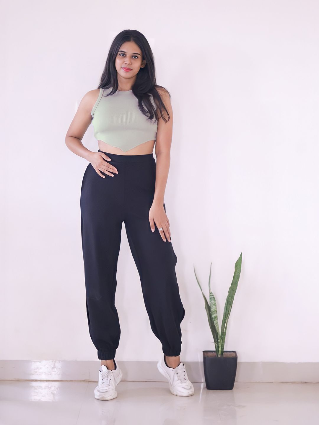 STREET 9 Women Beautiful Grey Solid Cropped Top